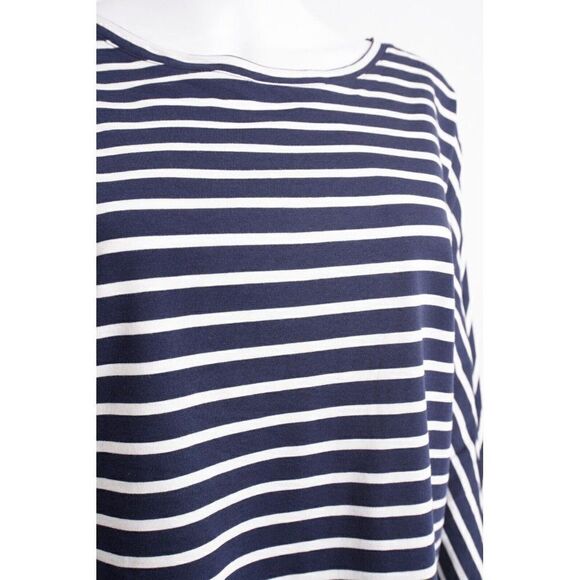 Boden Womens Shirt Top UK 8 US 4 Navy Blue White Striped 3/4 Sleeve NWOT - Picture 3 of 6